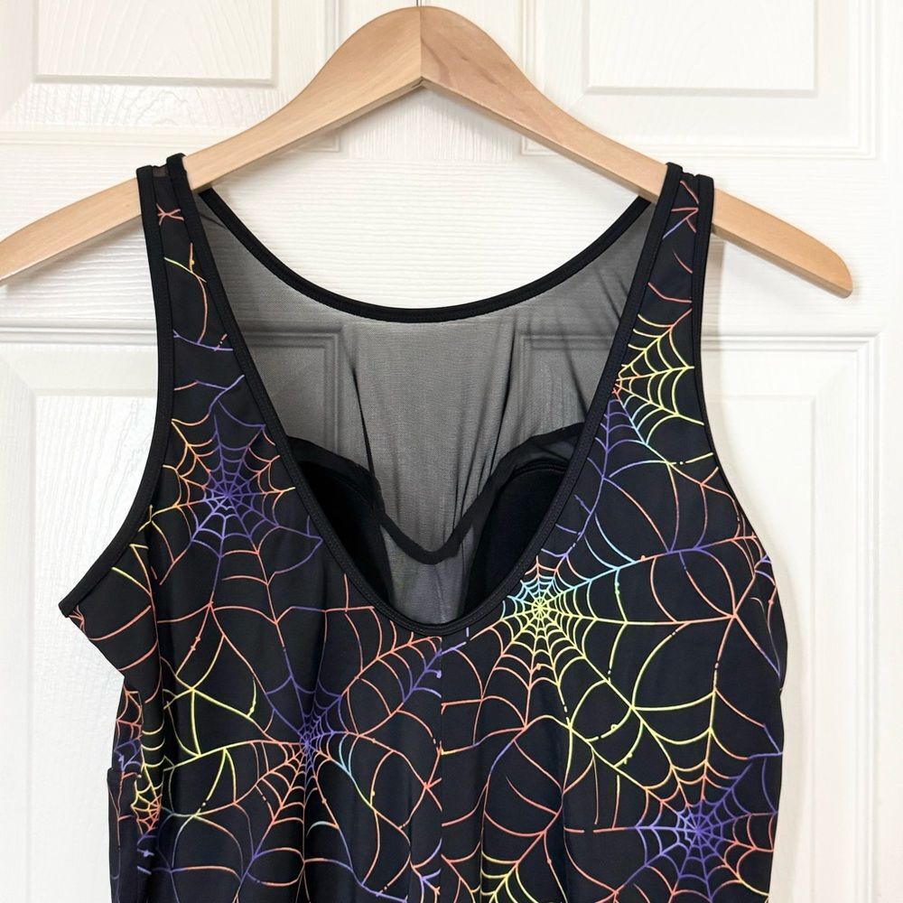 Torrid Rainbow Web Print Mesh High Neck One Piece Swimsuit Size 3X - Picture 7 of 11